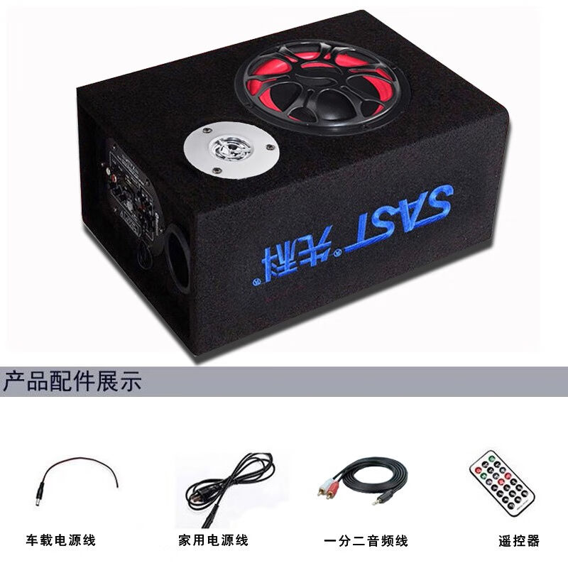 先科（SAST）车载音响汽车低音炮三用12V/24V/220VUSB插卡有源重-图3