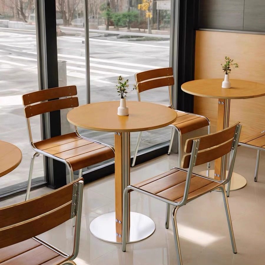 中古风咖啡厅桌椅组合奶茶店甜品店商用咖啡桌海洋板椅子小圆方桌,淘宝优惠券,粉丝福利购,淘宝优惠卷