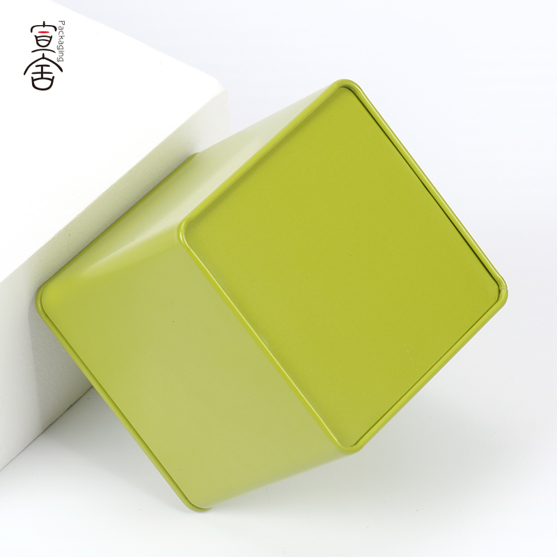 方形马口铁茶叶罐茶叶铁罐纯色花茶小号单枞包装罐密封咖啡豆铁盒 - 图0