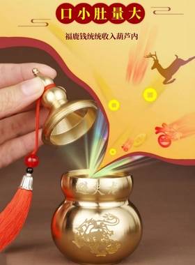 黄铜避火龙瓶子葫芦厨房在西北角乾位火烧天门纳财摆件化解泻火龙