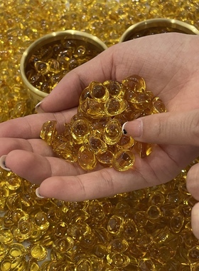 黄水晶元宝摆件百福米缸招财进宝聚财琉璃金元宝创意饰品厂家直销