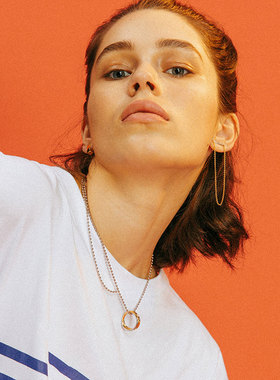 OOAK双圈铭牌项链简约时髦