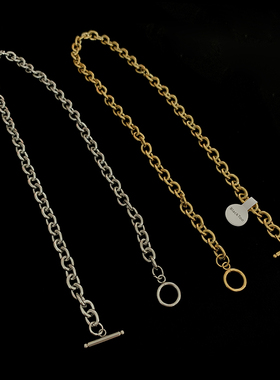 blacktoo一字扣钛钢港风项链