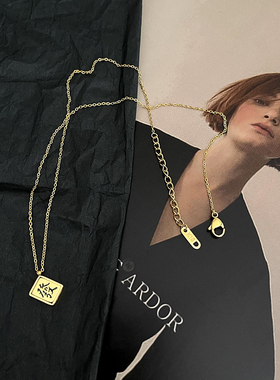 金色女款钛钢学生锁骨链