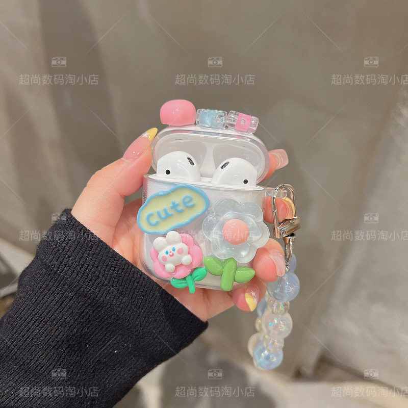花朵适用漫步者花再zeroClip evoair comfoclip耳机保护套lollipro3 AirX atombudsplus fitbudsPro蓝牙壳女-图1