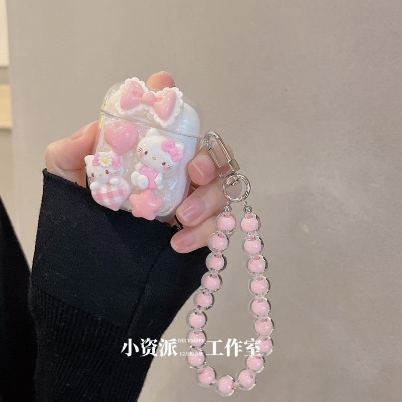 粉色Kitty猫适用联想LP25保护套EA110蓝牙无线耳机套LP2pro耳机壳lp5pro软壳LP23可爱LP40女款创意卡通保护壳 - 图3