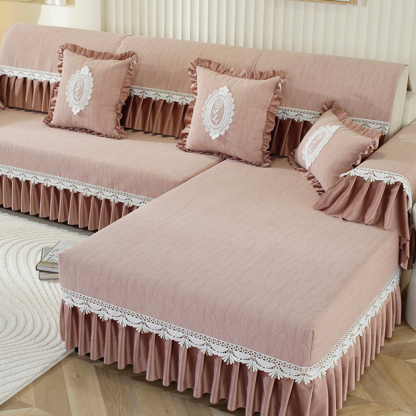 新款雪尼尔高档欧式沙发垫布艺防滑沙发套罩贵妃坐垫定做四季通用