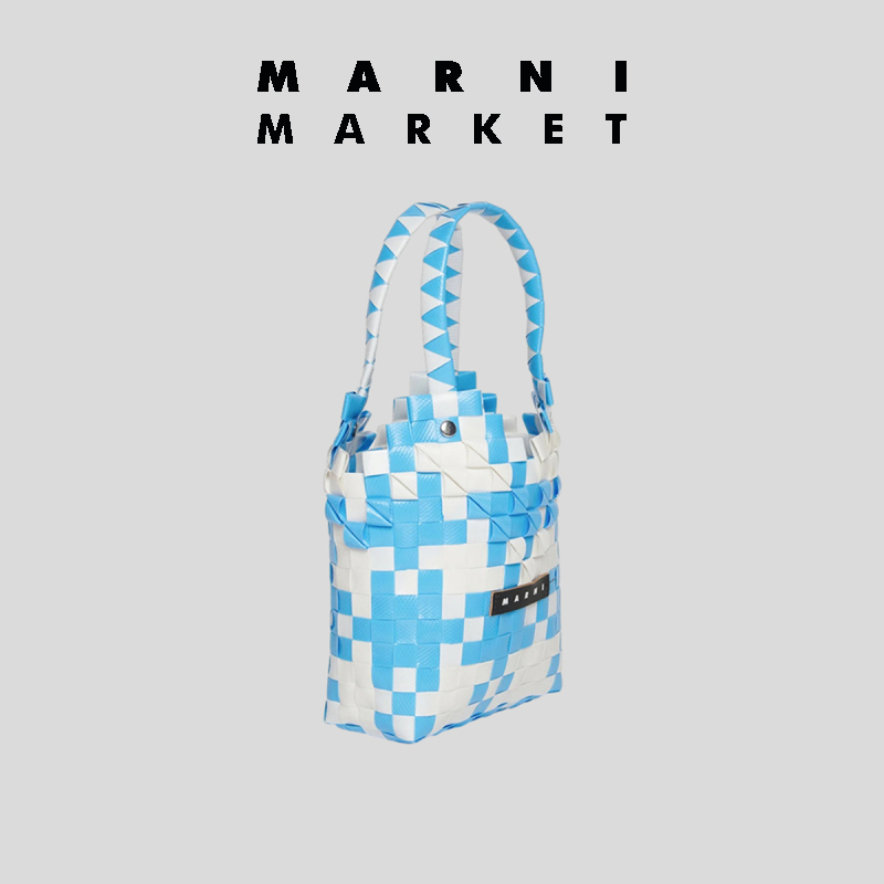 MARNI MARKET BASKET系列儿童工艺编织包菜篮子 - 图1