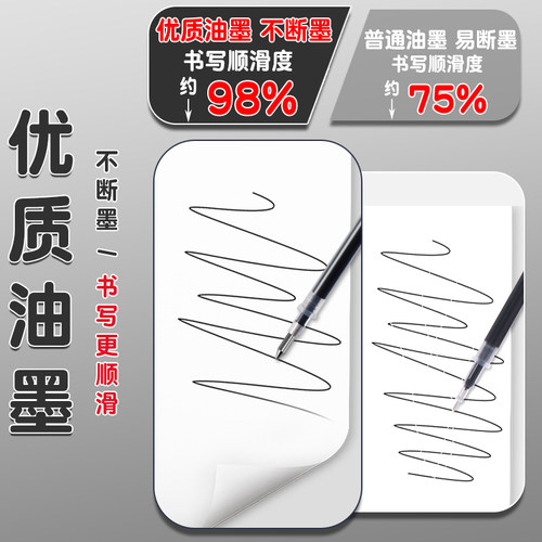 晨光中性笔笔芯0.38全针管黑色碳素笔芯刷题考试用0.5mm顺滑做笔记财务记账笔0.28替芯高颜值0.35水笔芯批发 - 图3