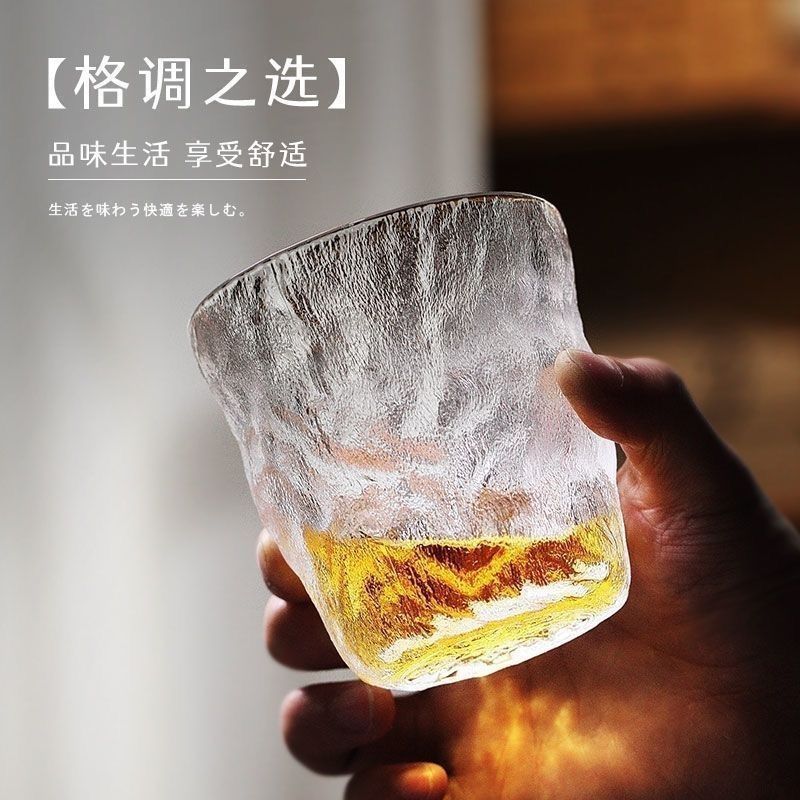 日式冰川杯耐热玻璃杯高颜值水杯女咖啡杯ins风奶茶杯网红啤酒杯 - 图2