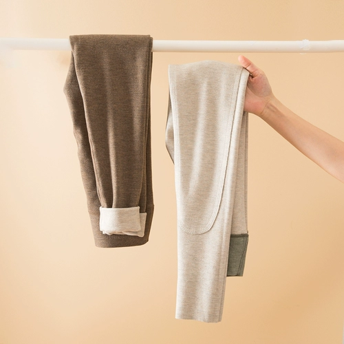 Бархатные удерживающие тепло шерстяные утепленные штаны, зимнее базовое термобелье