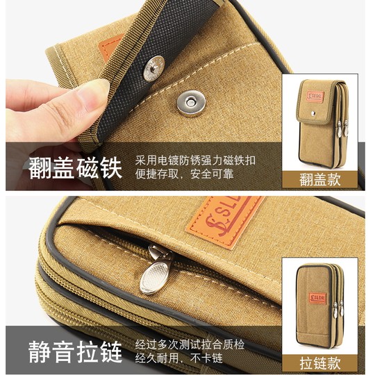 Uso de una bolsa para teléfono móvil cuando se trabaja en una obra de construcción de tela Oxford