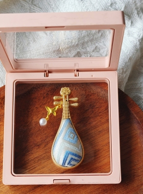 广西非遗壮锦手工琵琶琴/扇子冰箱贴伴手礼纪念品