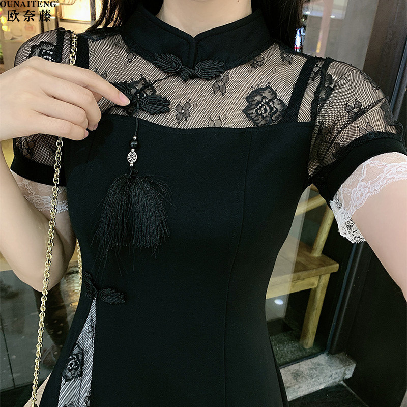 改良版旗袍2020年新款夏季小连衣裙 欧奈藤连衣裙