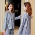 Bộ đồ ngủ cotton dài tay mùa xuân và mùa thu Xiashuo Cotton Bộ dịch vụ gia đình - Bộ Pajama pijama lụa Bộ Pajama