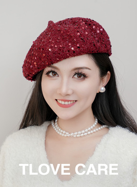T9718+9684+9824时尚百搭春秋季新款蓓蕾帽女士气质小香风蓓蕾帽