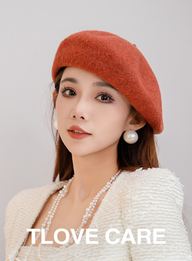 贝雷帽出游韩版女秋冬季