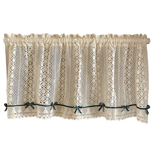 法式乡村棉线编织钩花蕾丝厨房短帘门帘窗帘柜门遮挡帘柜子 - 图3