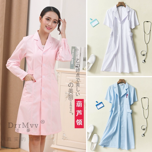 Летняя униформа медсестры, летняя одежда, летний белый халат, рабочий комплект, короткий рукав, для салонов красоты, большой размер