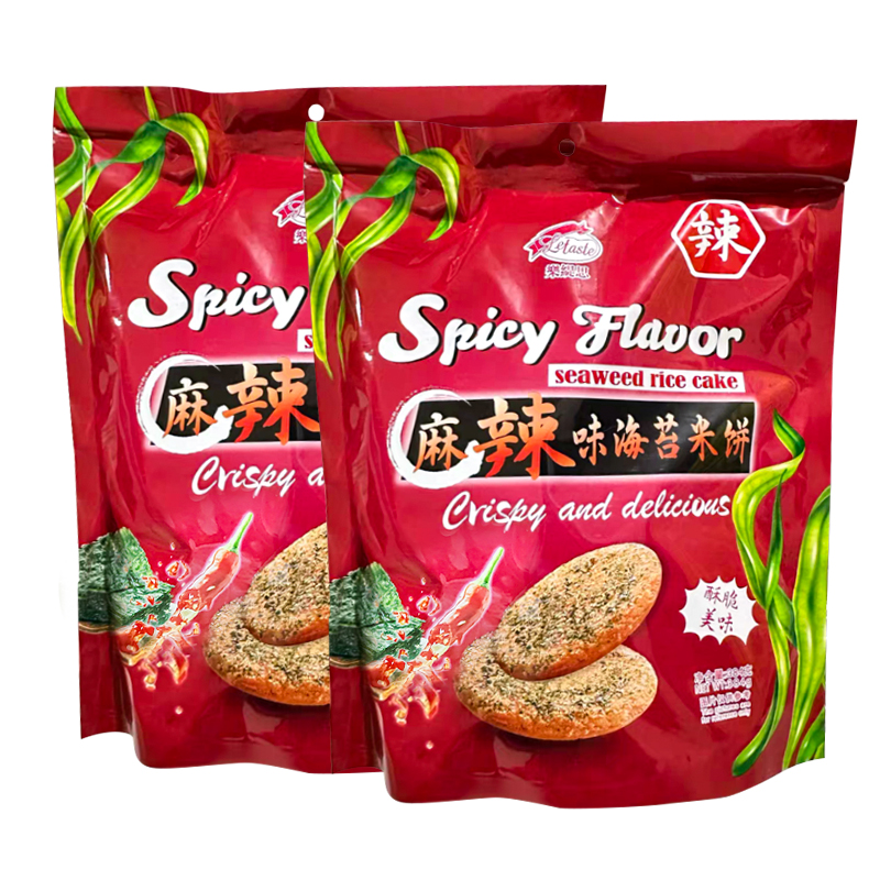 乐缇思海苔米饼原味辣味虾味饼干384g独立包装酥脆膨化解馋小零食 - 图3