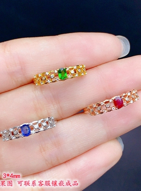 新款S925纯银戒指空托日韩小清新