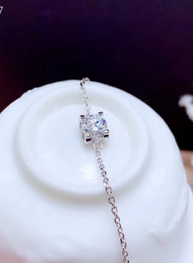 时尚银1克拉50S925牛头手链