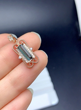 女S925银电光吊坠空托