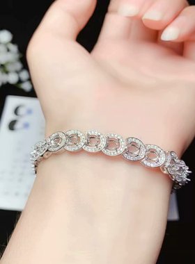 s925银21粒镶嵌手链等石榴石翡翠