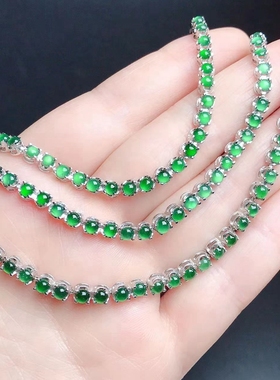 纯银手链空托镶嵌圆3mm宝石