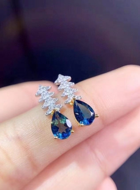 diy纯银水滴5*7耳坠时尚风空托