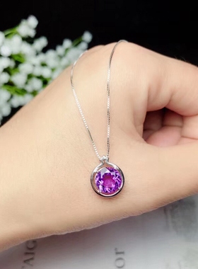 莫桑钻水晶刻面裸石吊坠空托