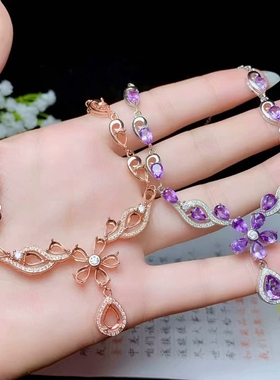 豪华大气风项链水滴形空托