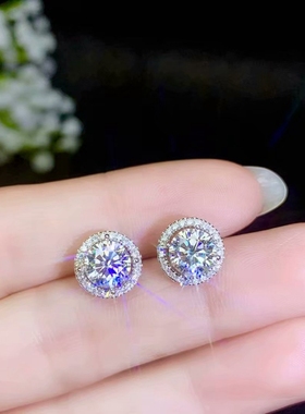 镶嵌莫桑钻银空托生日礼物