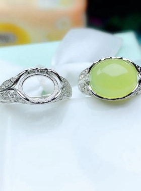 电镀白金色花纹戒指空托