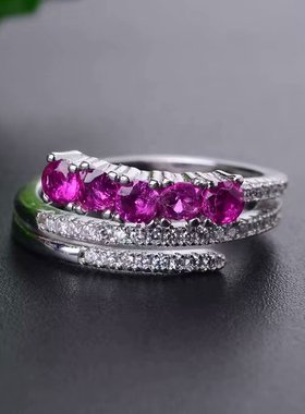 豪华群镶裸石百搭戒指空托