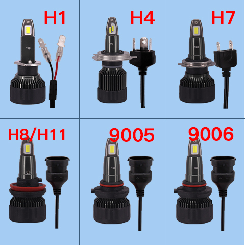 石栏汽车led灯H4灯泡强光高亮大灯H7H1远近光一体大灯改装通用