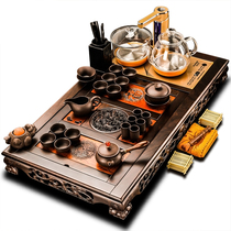 Black Sandalwood Tea Set Solid Wood Tea Tray Whole Kung-fu Purple Sand Modern Home Living Room Office Tea Table Cup Sea Pot