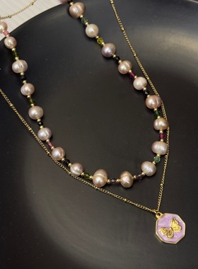 天然珍珠项链多巴胺女