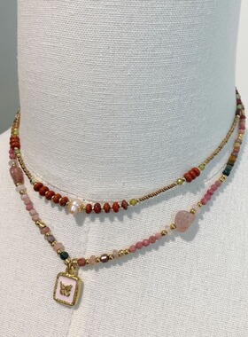 彩蝶蝴蝶锁骨链甜酷风