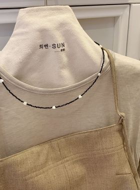 韩国串珠ins贝壳锁骨链女