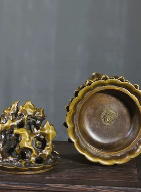 陈巧生青烟供养玉玲珑香炉仿古宣德炉巧生青烟供养玉玲珑文玩摆件