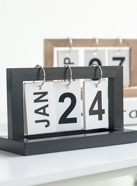 木质ins翻页日历摄影桌面小摆件