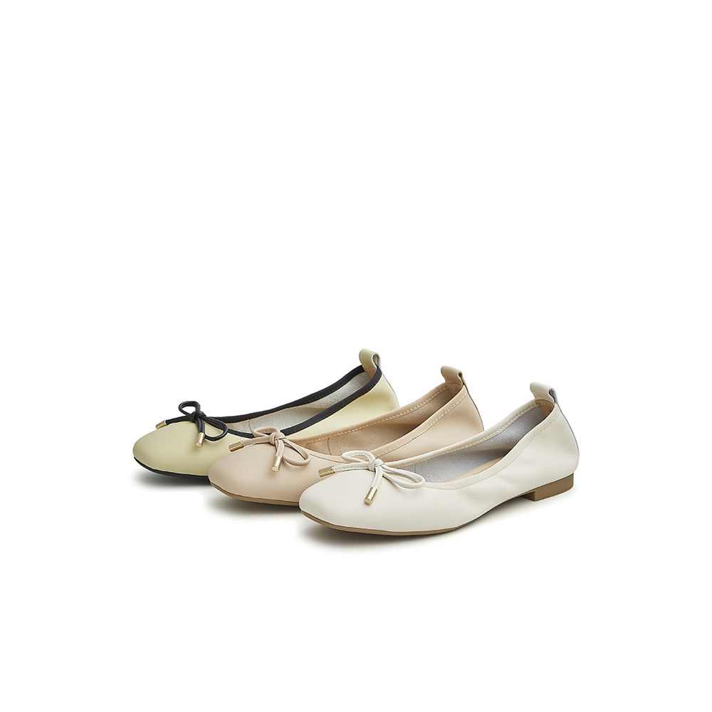 天美意蝴蝶结晚晚通勤女软底平底鞋 天美意teenmix单鞋