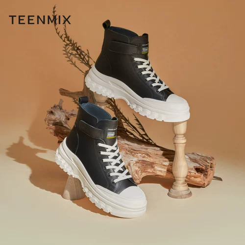 Tianmeiyi Street Leisure Boots Женские теплые и бархатные новые торговые центры, та же тенденция прохладная высокая плоская подошва, волшебные наклейки