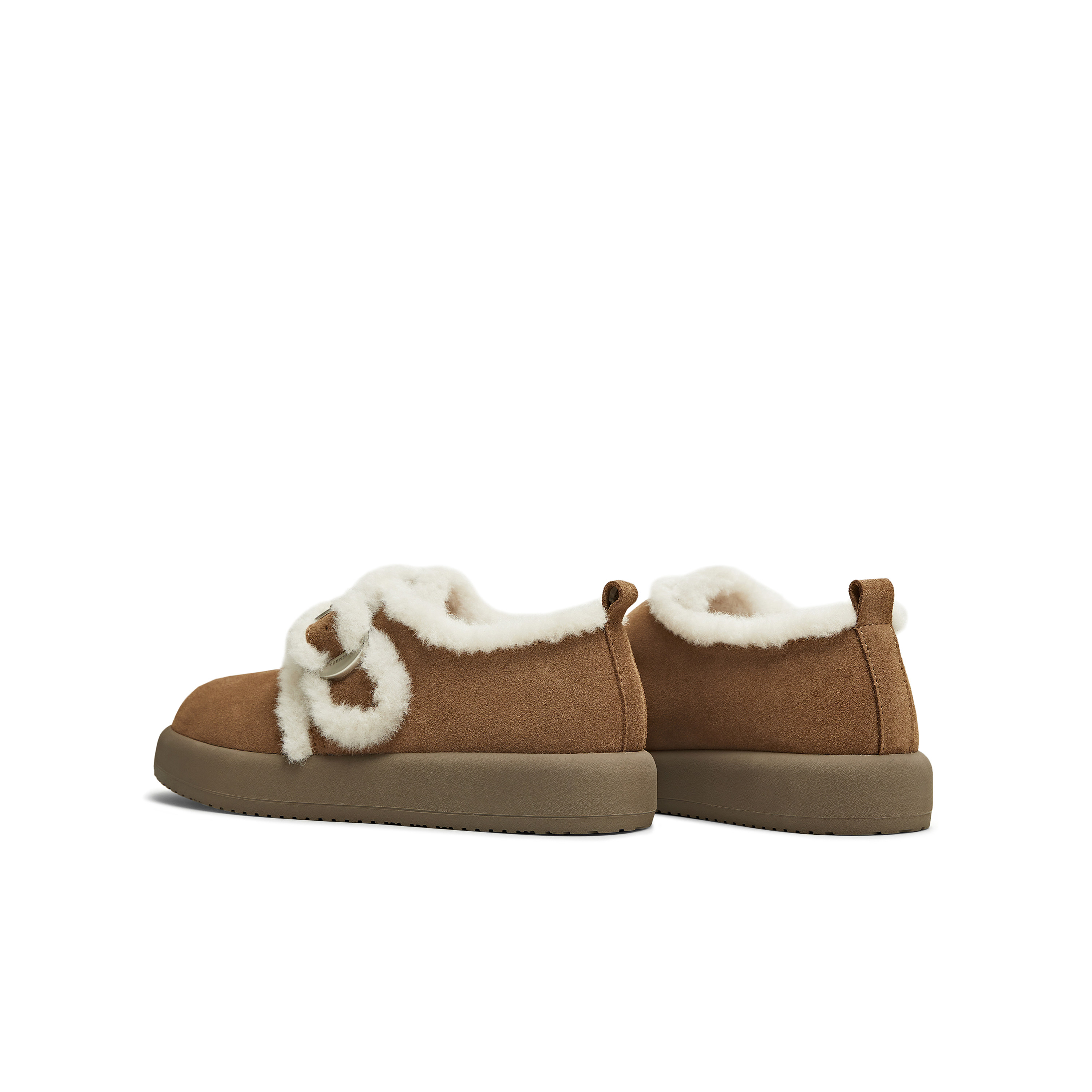 天美意复古厚底加绒保暖勃肯毛毛鞋棉鞋女雪地靴短靴2025冬季新款,淘宝优惠券,粉丝福利购,淘宝优惠卷