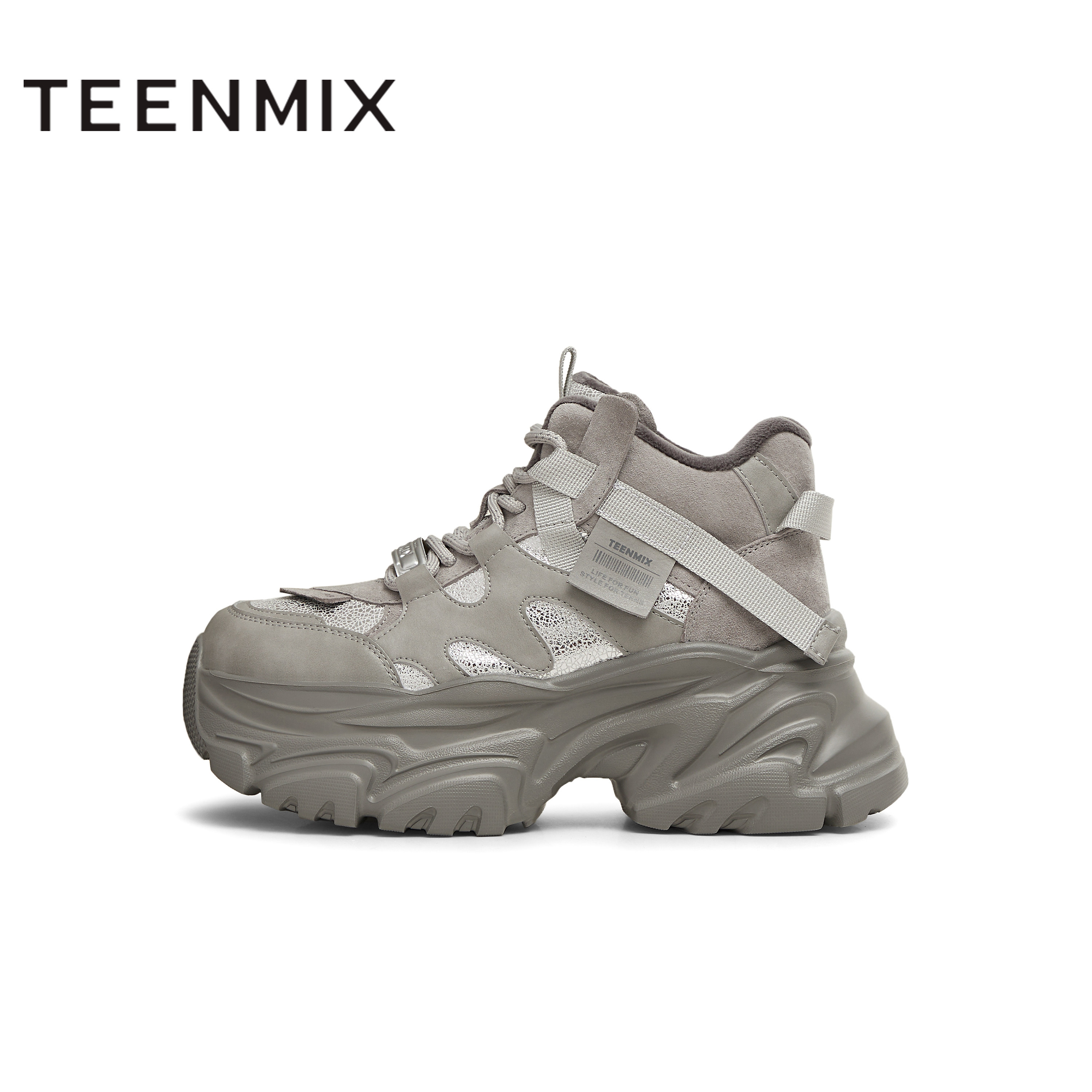 天美意厚底加绒老爹鞋高帮运动鞋女休闲短靴冬季新款CJ841DD4,淘宝优惠券,粉丝福利购,淘宝优惠卷