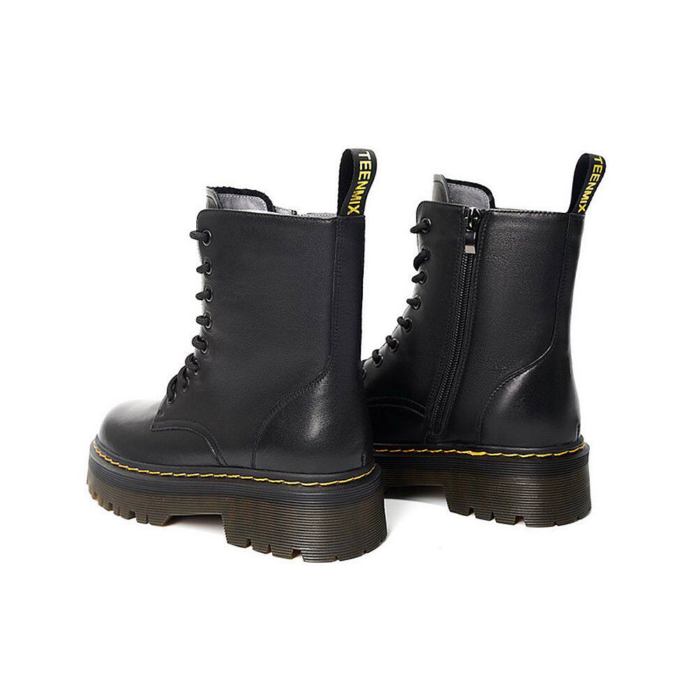 天美意厚底加绒保暖短靴子马丁靴 天美意teenmix马丁靴