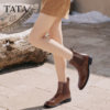 TATA Chelsea boots women's chimney boots washed leather fashion boots versatile short boots for women 2026 winter F9U01DD6