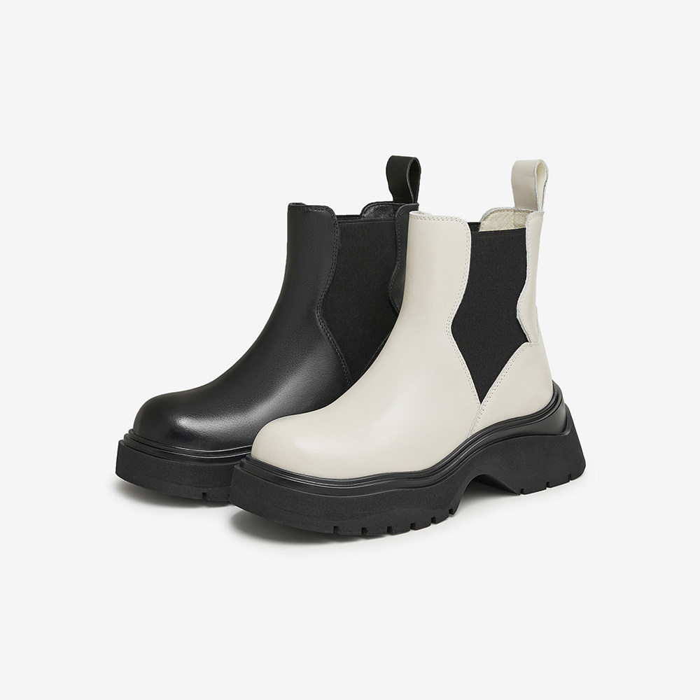 Tata他她休闲厚底切尔西靴女靴子加绒显瘦烟筒靴2024冬季CEA01DD4,淘宝优惠券,粉丝福利购,淘宝优惠卷