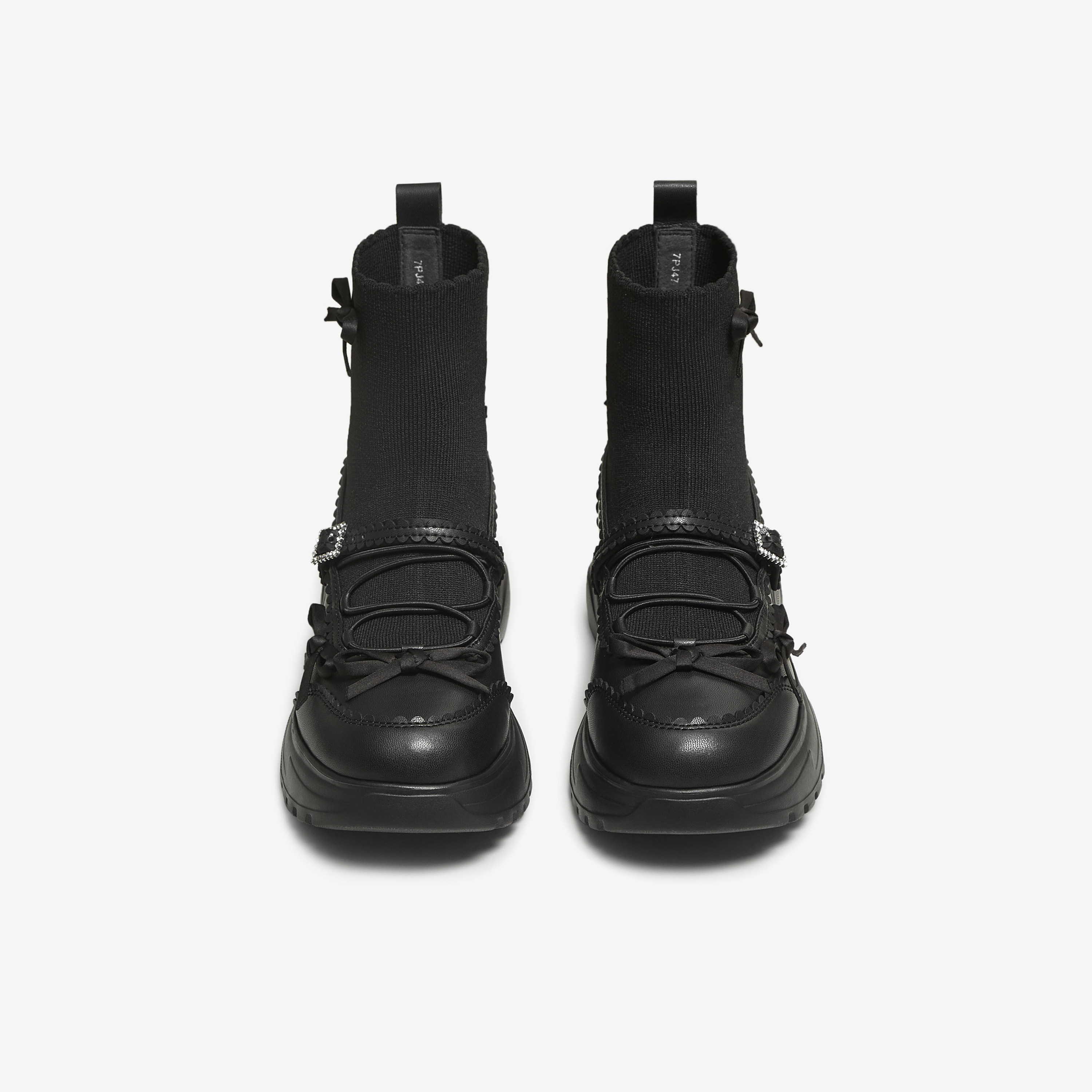 TATA他她靴子2025冬新款芭蕾风弹力袜靴瘦瘦靴短靴时装靴7PJ47DD5,淘宝优惠券,粉丝福利购,淘宝优惠卷